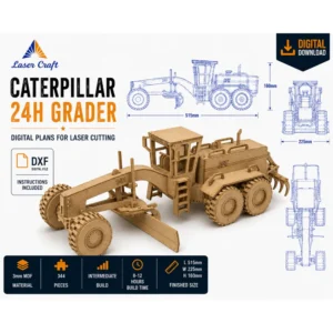 Caterpillar 24H Grader Laser Cut Design File